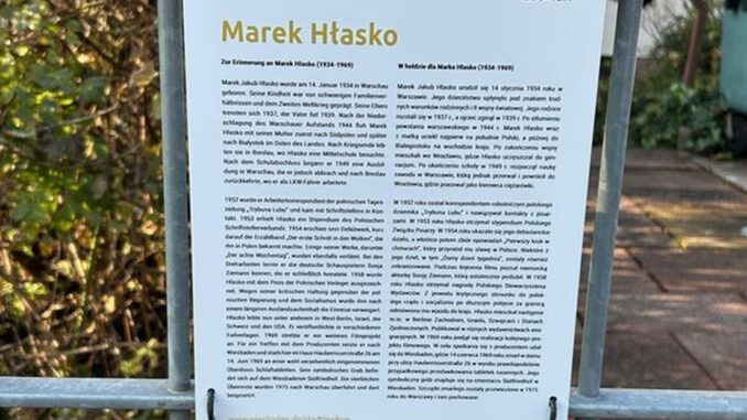 Wiesbaden bringt Gedenktafel für den Schriftsteller Marek Hłasko an seinem Wohnhaus an